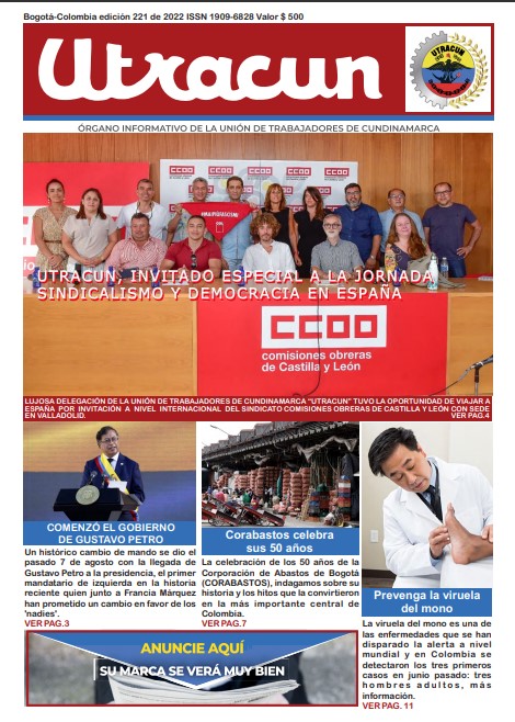 Portada de la Periódico Agosto 2022 del Periódico UTRACUN