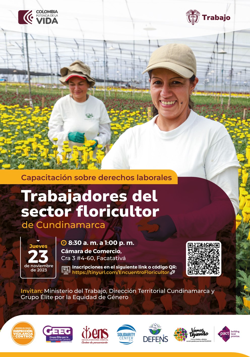 EVENTO DE CAPACITACIÓN PARA TRABAJADORES DEL SECTOR FLORICULTOR POR EL MINISTERIO DE TRABAJO