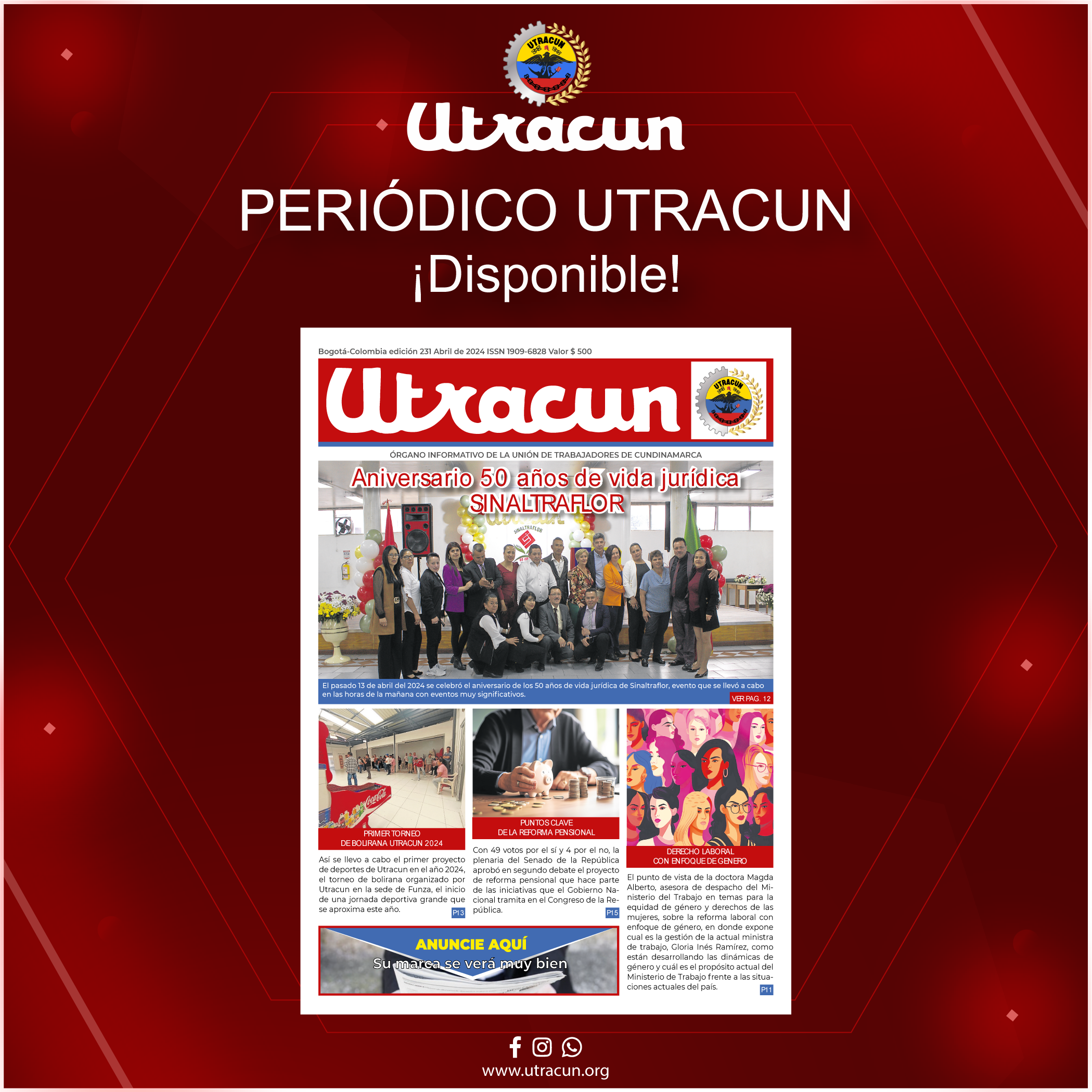 Portada de la Periódico Utracun Edición 231 de abril 2024 del Periódico UTRACUN